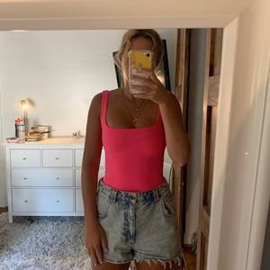 Pretty Little Thing neon pink bodysuit